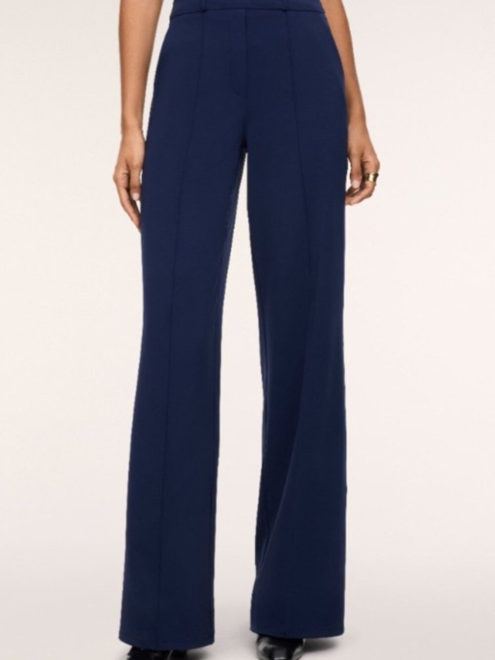 NEW Spanx PowerMove Wide-Leg Hybrid Trousers Timeless Navy XS Pull-On Shaping